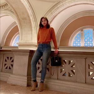 Copper turtleneck sweater